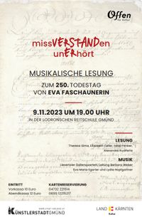 Plakat musikalische Lesung